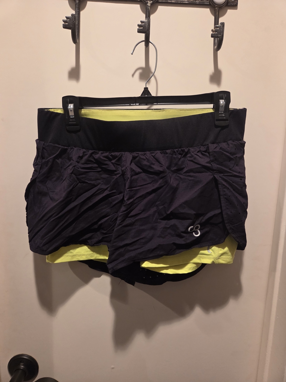 Hype Black Outer with Neon Yellow Liner Athletic Shorts